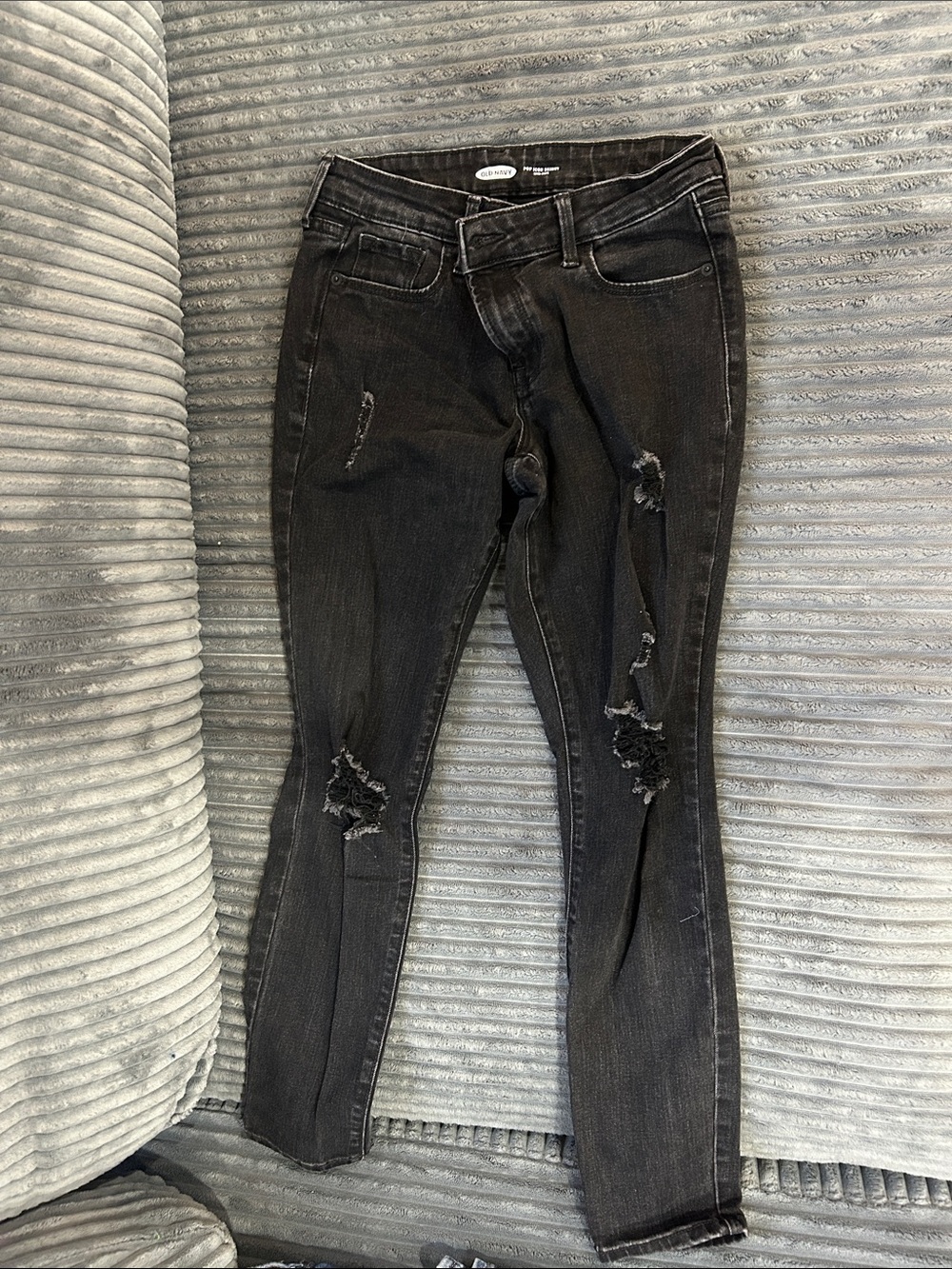 Old Navy Black Distressed Skinny Jeans